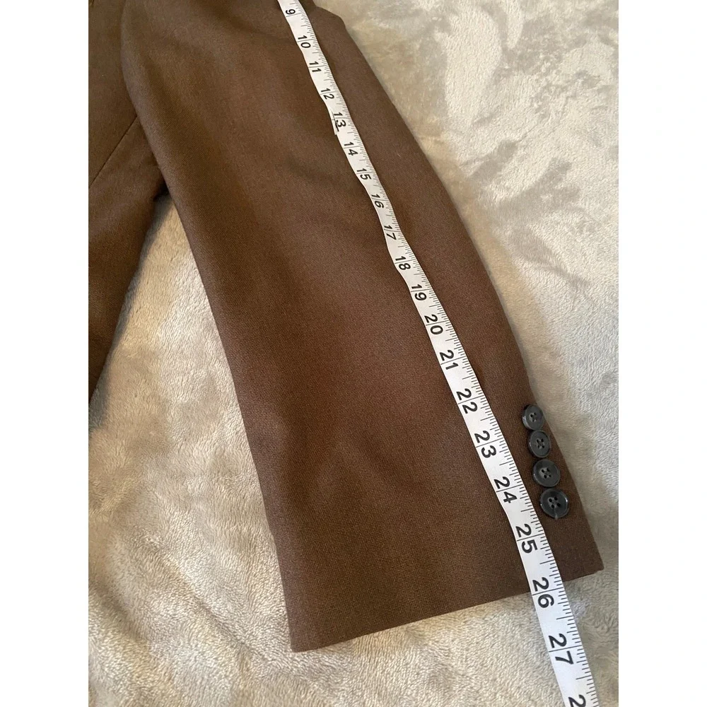 Calvin Klein Blazer Mens 44L Brown Solid Two‎ Button Double Vent Sport Coat